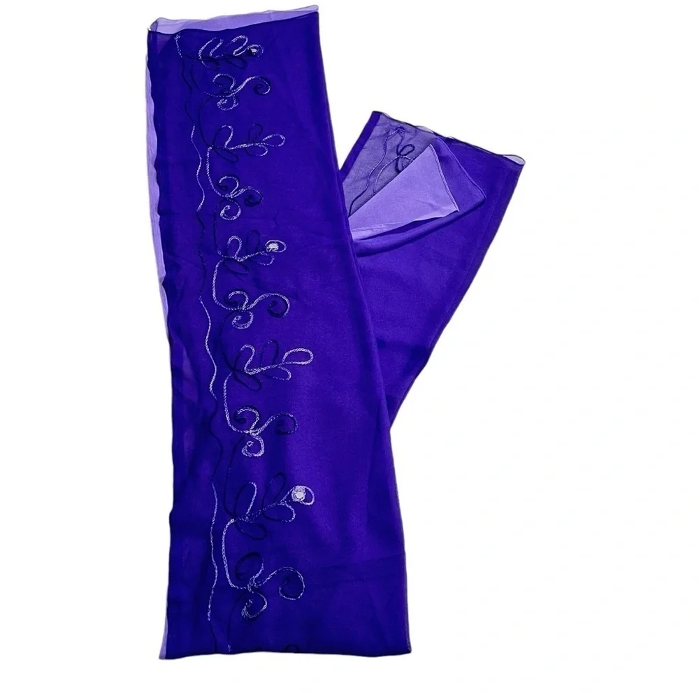 LADY JULIET Purple Lavender Sheer Sarong Cover-up Wrap Shawl & Travel Bag Sz OS
